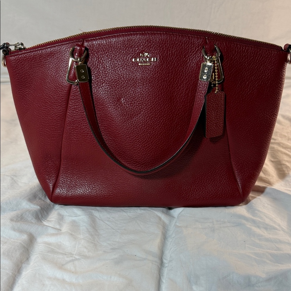 Coach Deep Red Leather Shoulder Bag